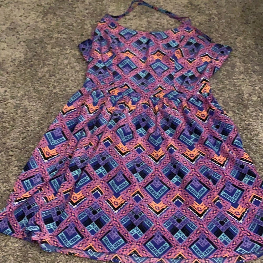 Aeropostale Medium Tribal Print Open Back Dress